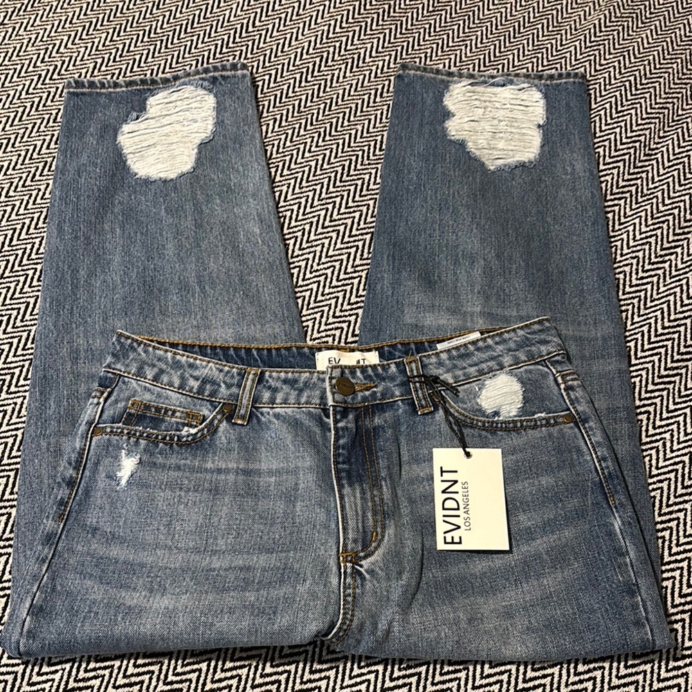 EVIDNT Malibu Medium Wash Distressed Girlfriend Jeans | Sz 27 - Picture 3 of 11